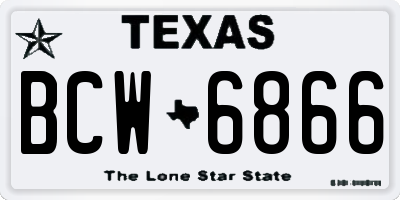 TX license plate BCW6866