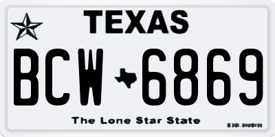 TX license plate BCW6869