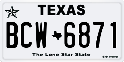 TX license plate BCW6871