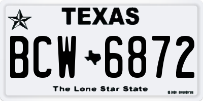TX license plate BCW6872