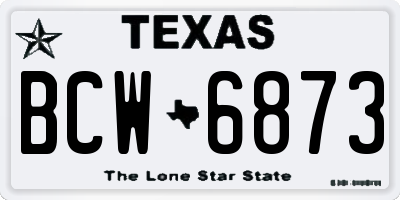 TX license plate BCW6873
