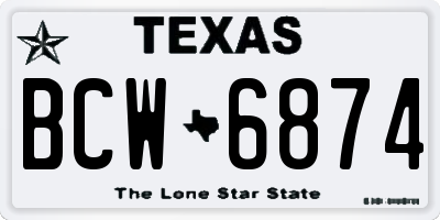 TX license plate BCW6874