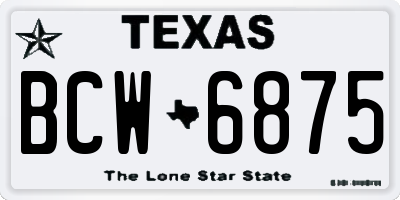 TX license plate BCW6875