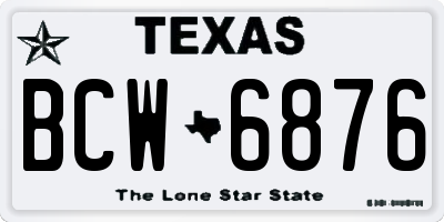 TX license plate BCW6876