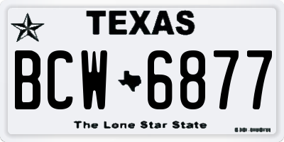 TX license plate BCW6877