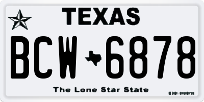 TX license plate BCW6878