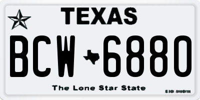 TX license plate BCW6880