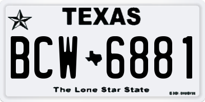 TX license plate BCW6881