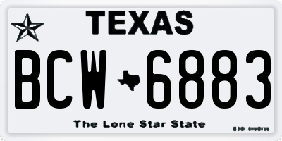 TX license plate BCW6883
