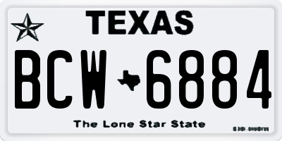 TX license plate BCW6884