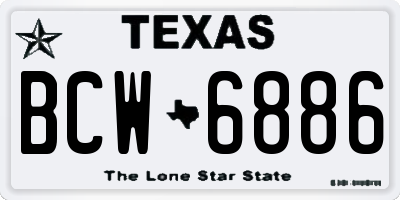 TX license plate BCW6886