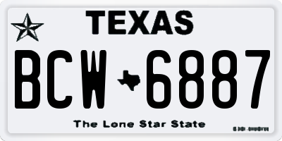 TX license plate BCW6887