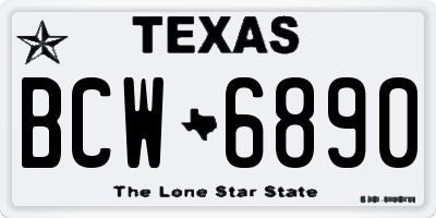 TX license plate BCW6890