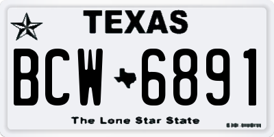 TX license plate BCW6891