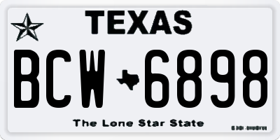 TX license plate BCW6898