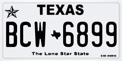 TX license plate BCW6899