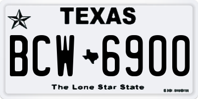 TX license plate BCW6900