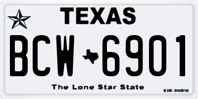TX license plate BCW6901