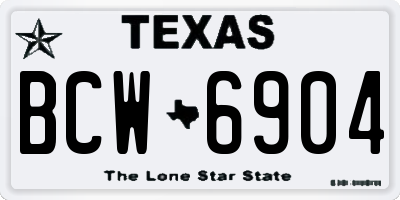 TX license plate BCW6904