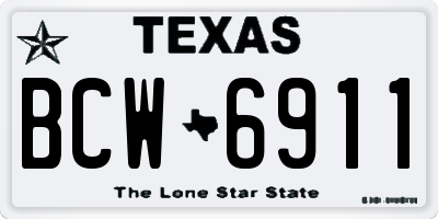TX license plate BCW6911