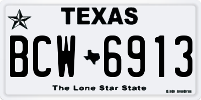 TX license plate BCW6913