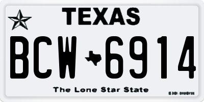 TX license plate BCW6914
