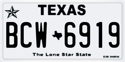 TX license plate BCW6919