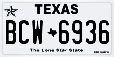 TX license plate BCW6936