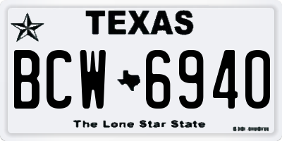 TX license plate BCW6940