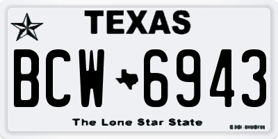 TX license plate BCW6943