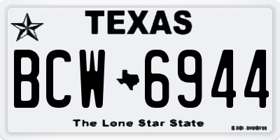 TX license plate BCW6944