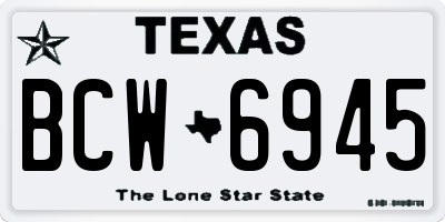 TX license plate BCW6945