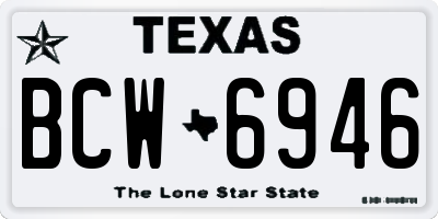 TX license plate BCW6946