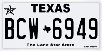 TX license plate BCW6949