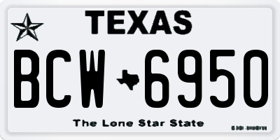 TX license plate BCW6950