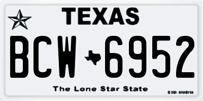 TX license plate BCW6952
