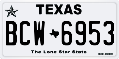 TX license plate BCW6953