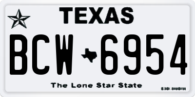 TX license plate BCW6954
