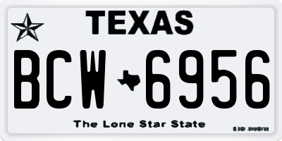 TX license plate BCW6956