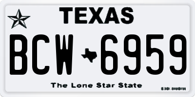 TX license plate BCW6959