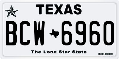 TX license plate BCW6960