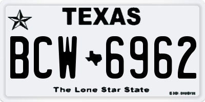 TX license plate BCW6962