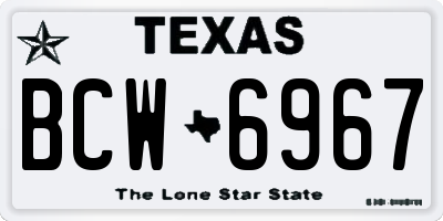TX license plate BCW6967