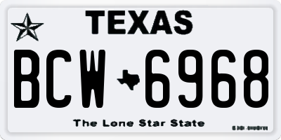 TX license plate BCW6968