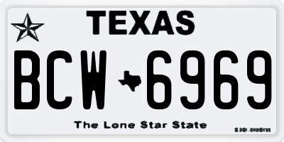 TX license plate BCW6969
