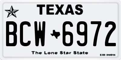 TX license plate BCW6972