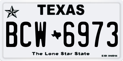 TX license plate BCW6973