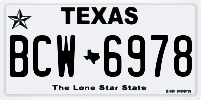 TX license plate BCW6978
