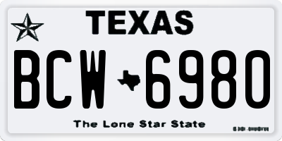 TX license plate BCW6980
