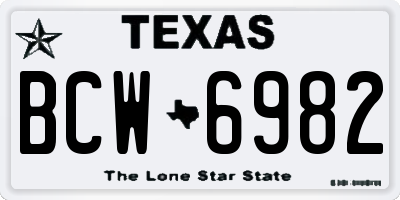 TX license plate BCW6982